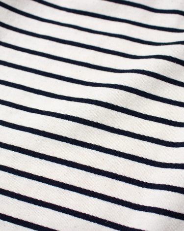 COTTON LINEN DROP SHOULDER BODER L/S TEE black