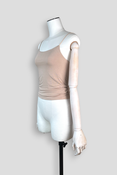 DOUBLE LAYER SKINNY STRAP CAMISOLE bisque