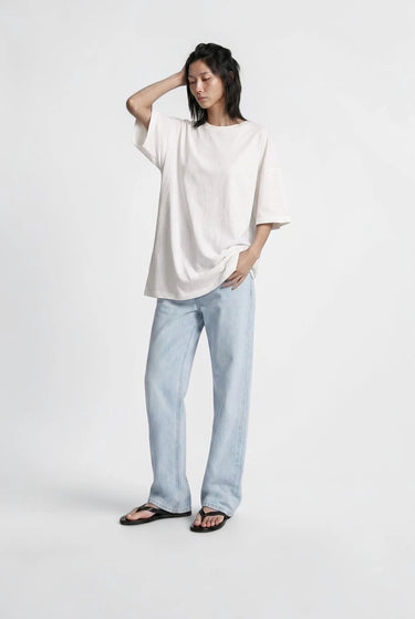 COTTON HEAVY WEIGHT CROP TEE heather gray