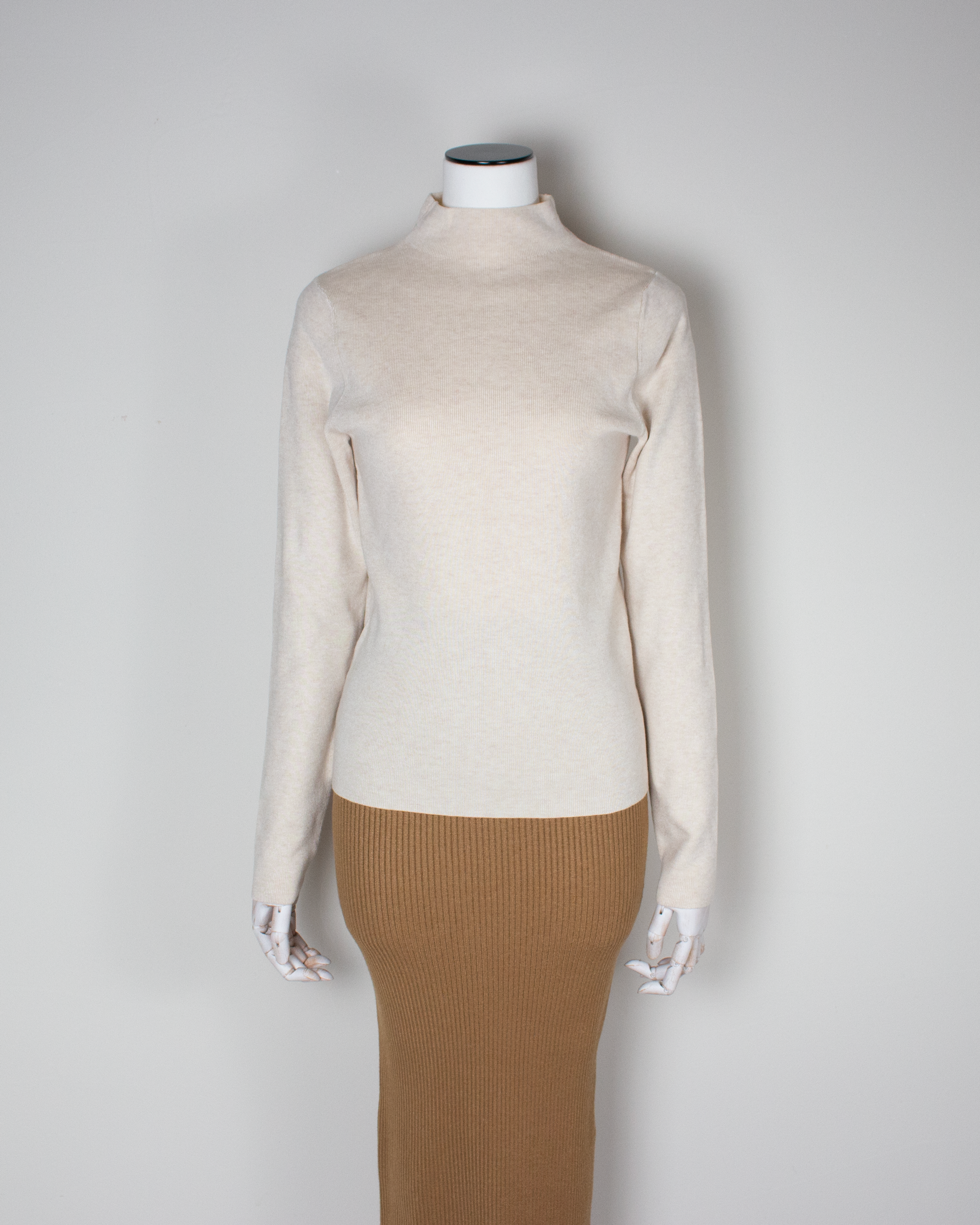 LIVREE PERFECT MOCK NECK S WEATER natural