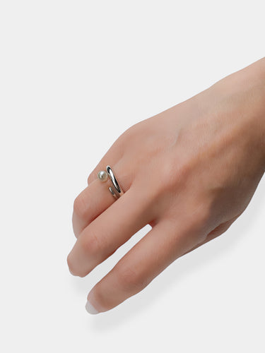 SASKIA DIEZ PEARL MONO RING MINI silver925　パルが付いたシルバー925 リング