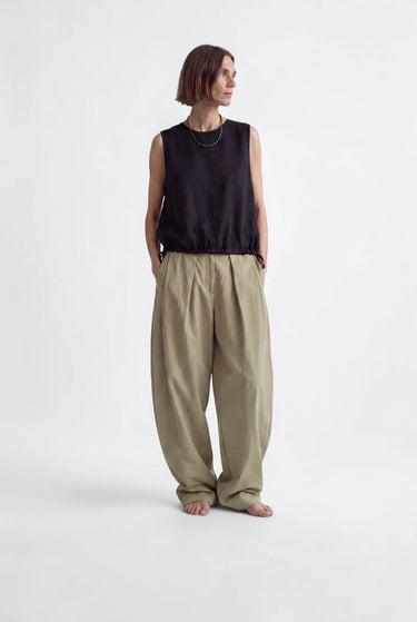 LINEN DRAWSTRING TOP