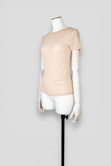SHEER KNIT TEE nude