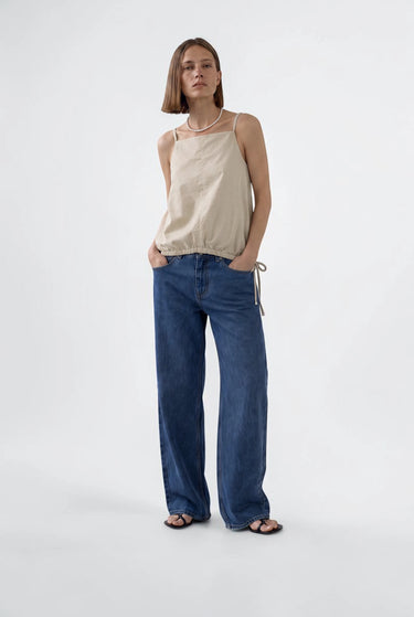 SQUARE NECK BLOUSING  CAMISOLE natural